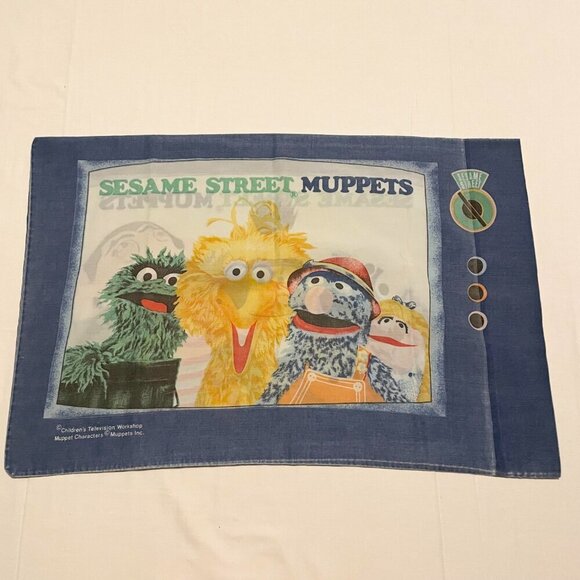 Vintage Sesame Street Muppets Pillowcase Big Bird Count Grover Miss Piggy - Picture 9 of 16